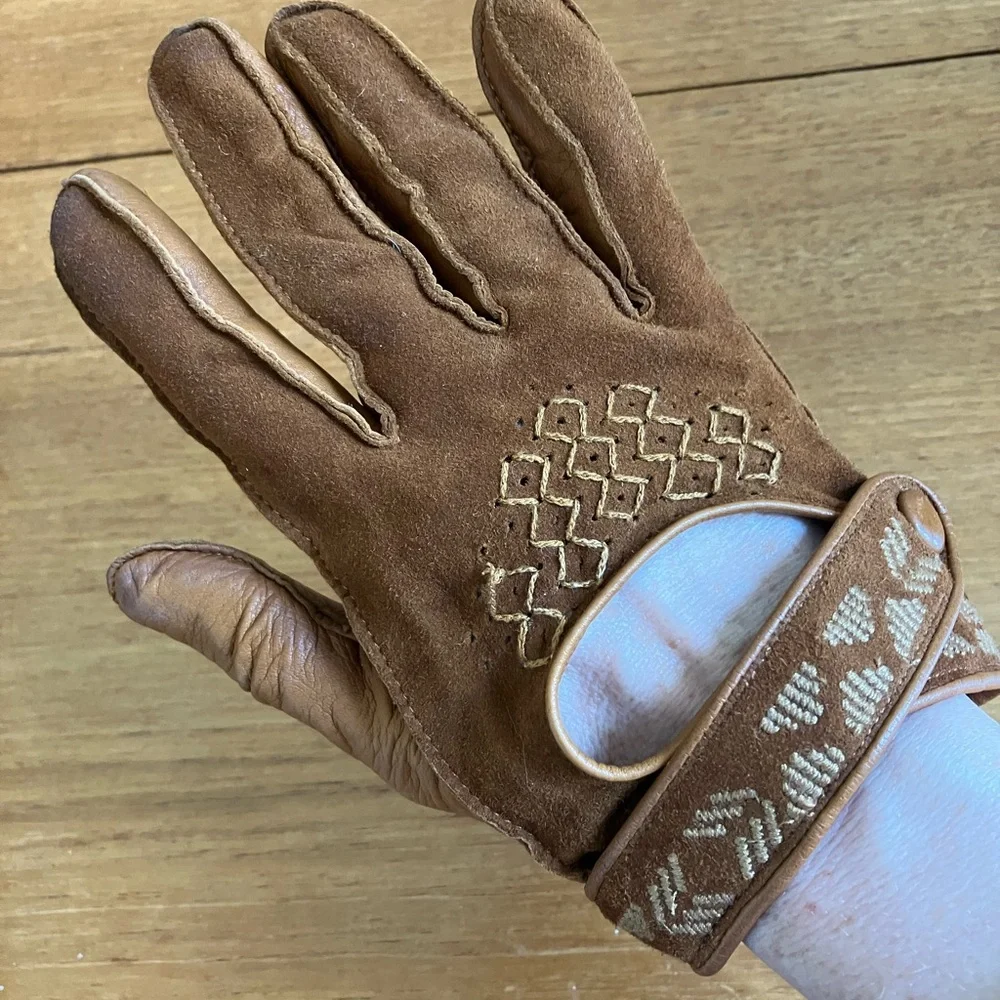 UGG Chestnut Brown Leather driving gloves - SM/MD